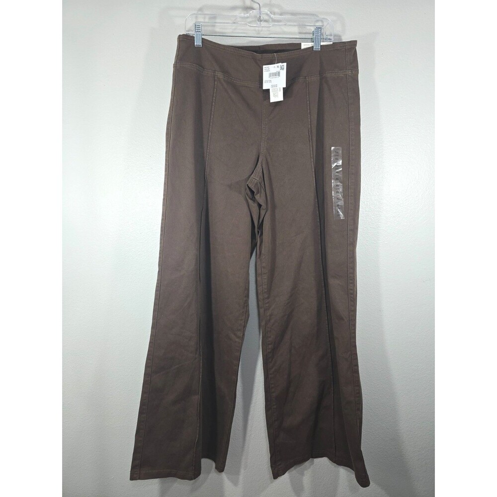 American Eagle Brown Pants size XL long Pull On Wide Leg Stretch Baggy NWT AD